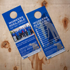 Professional custom offset printed door hangers in Los Angeles by Indie Printing