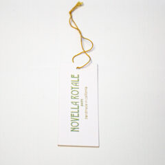 Custom digital hang tags printed on 14pt white cardstock in Los Angeles by Indie Printing